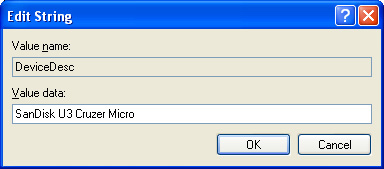 Dialog for changing device name